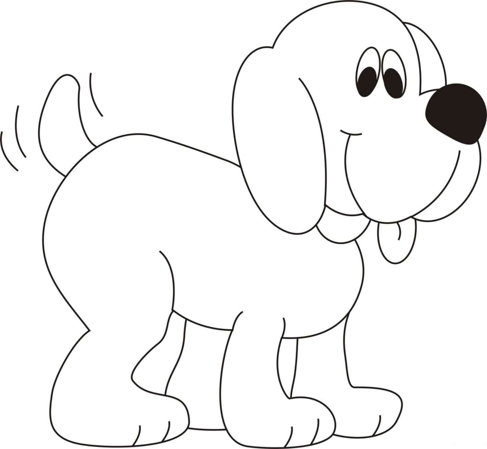 dibujo perro gracioso con pelota colorear