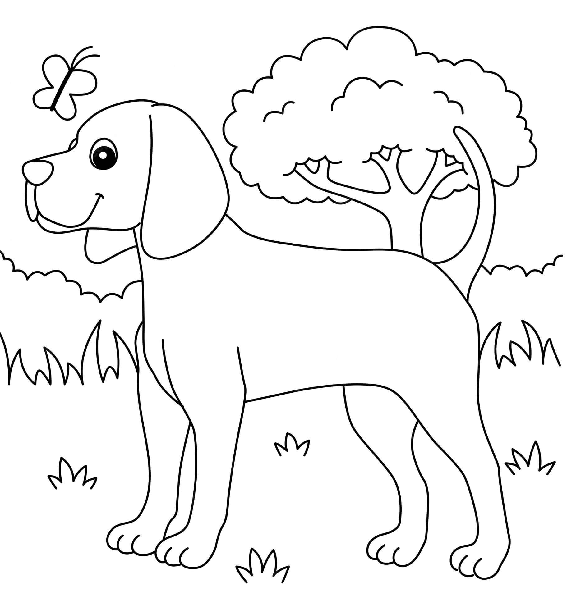 dibujo perro sonriente colorear