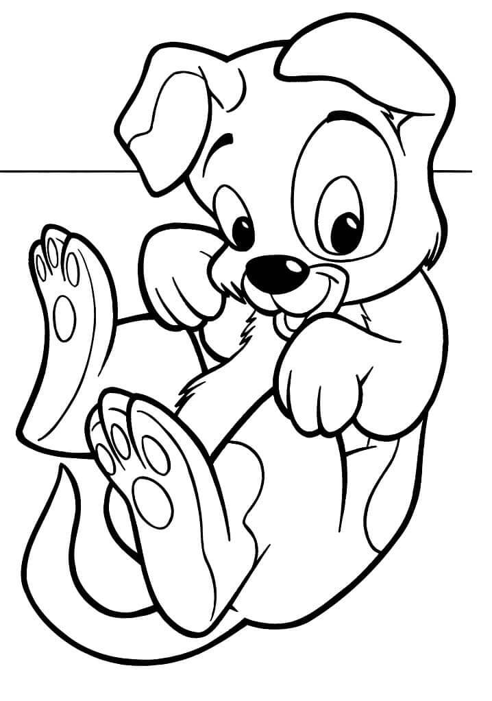 dibujo perro travieso colorear