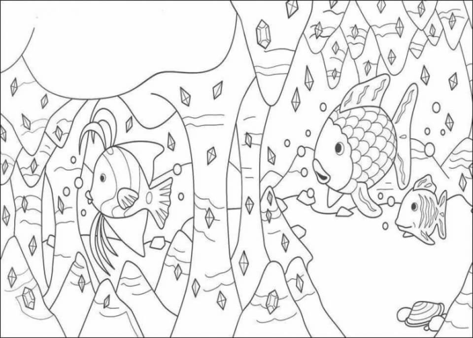 Pez Arcoíris para Colorear