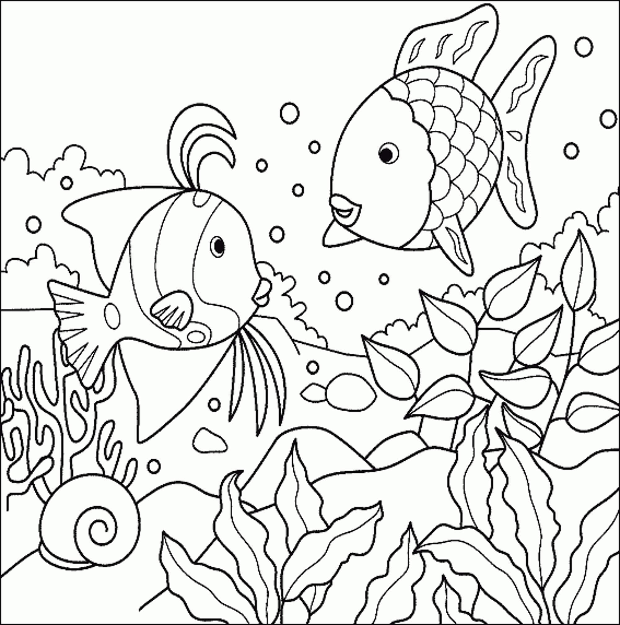 dibujo dos peces normales colorear