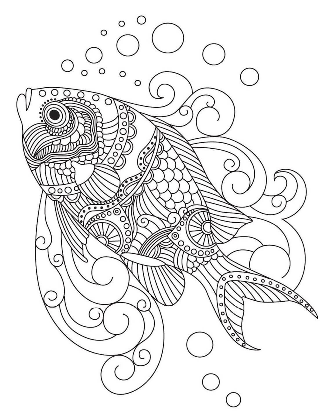 dibujo el pescado es para adultos colorear