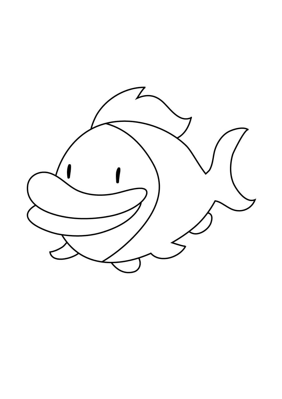 dibujo pescado de labios gruesos colorear