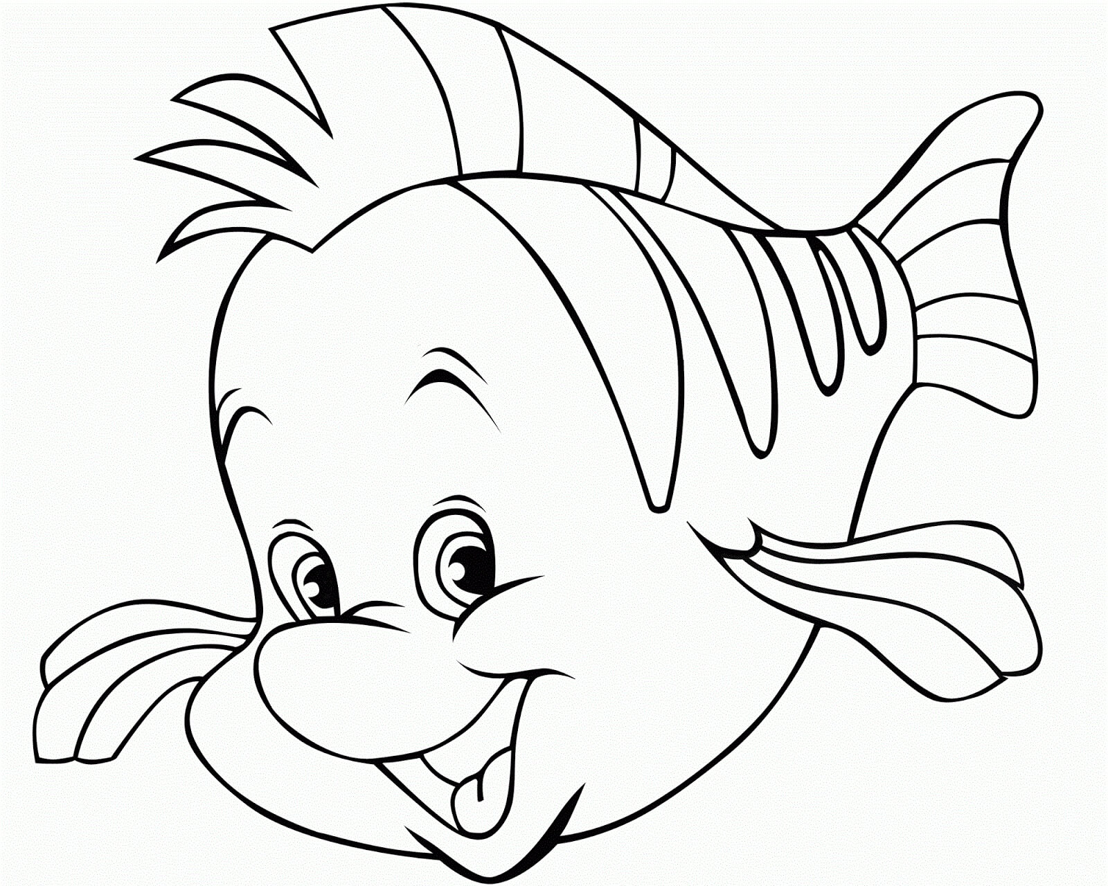 dibujo pescado divertido colorear