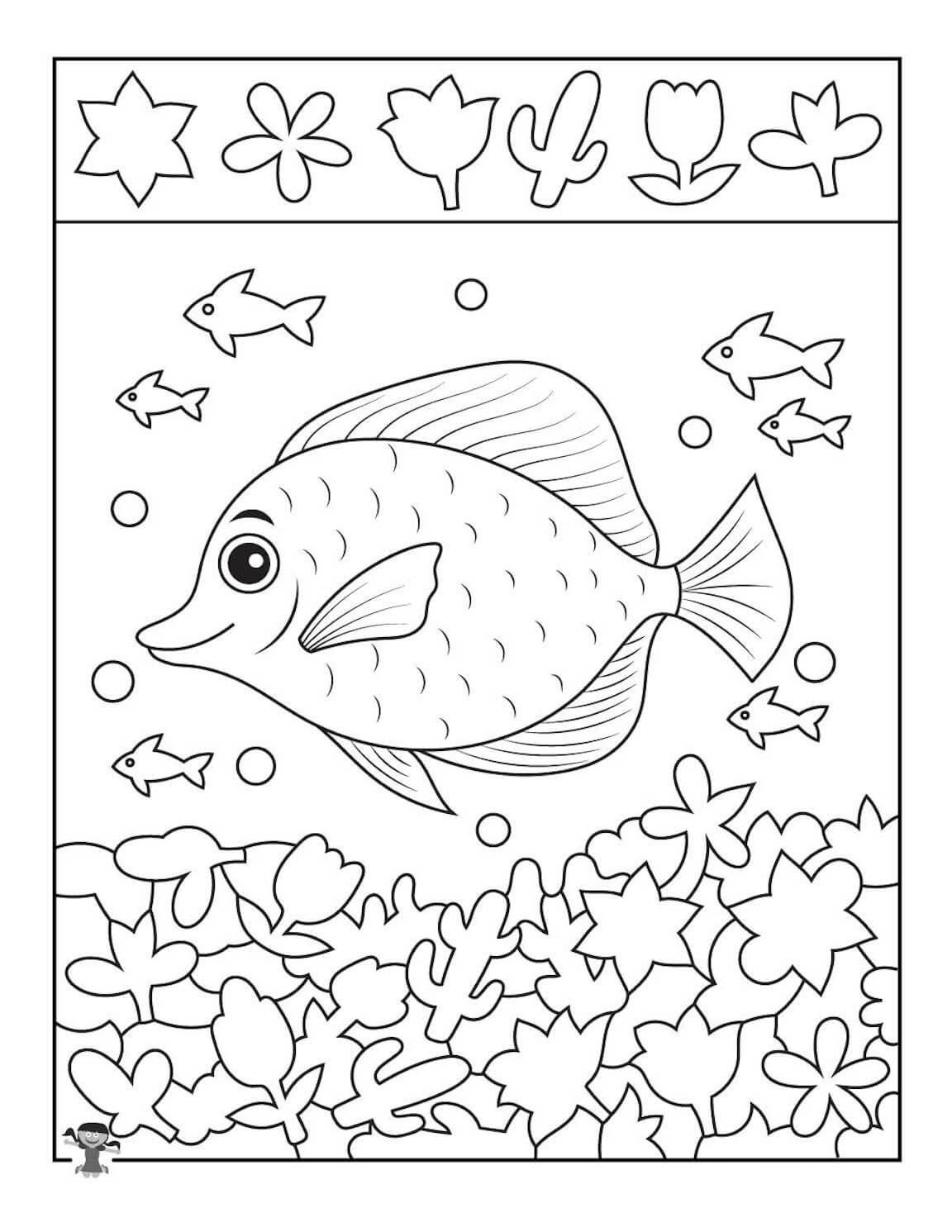 dibujo pescado dulce colorear