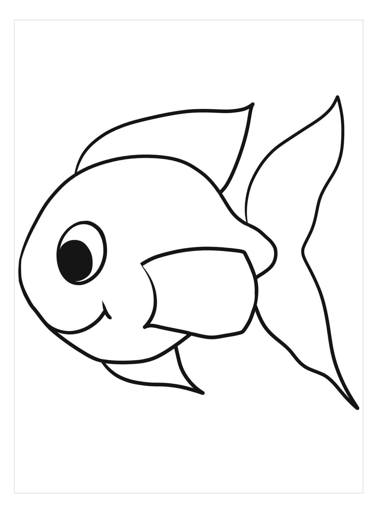 dibujo pescado en preescolar colorear