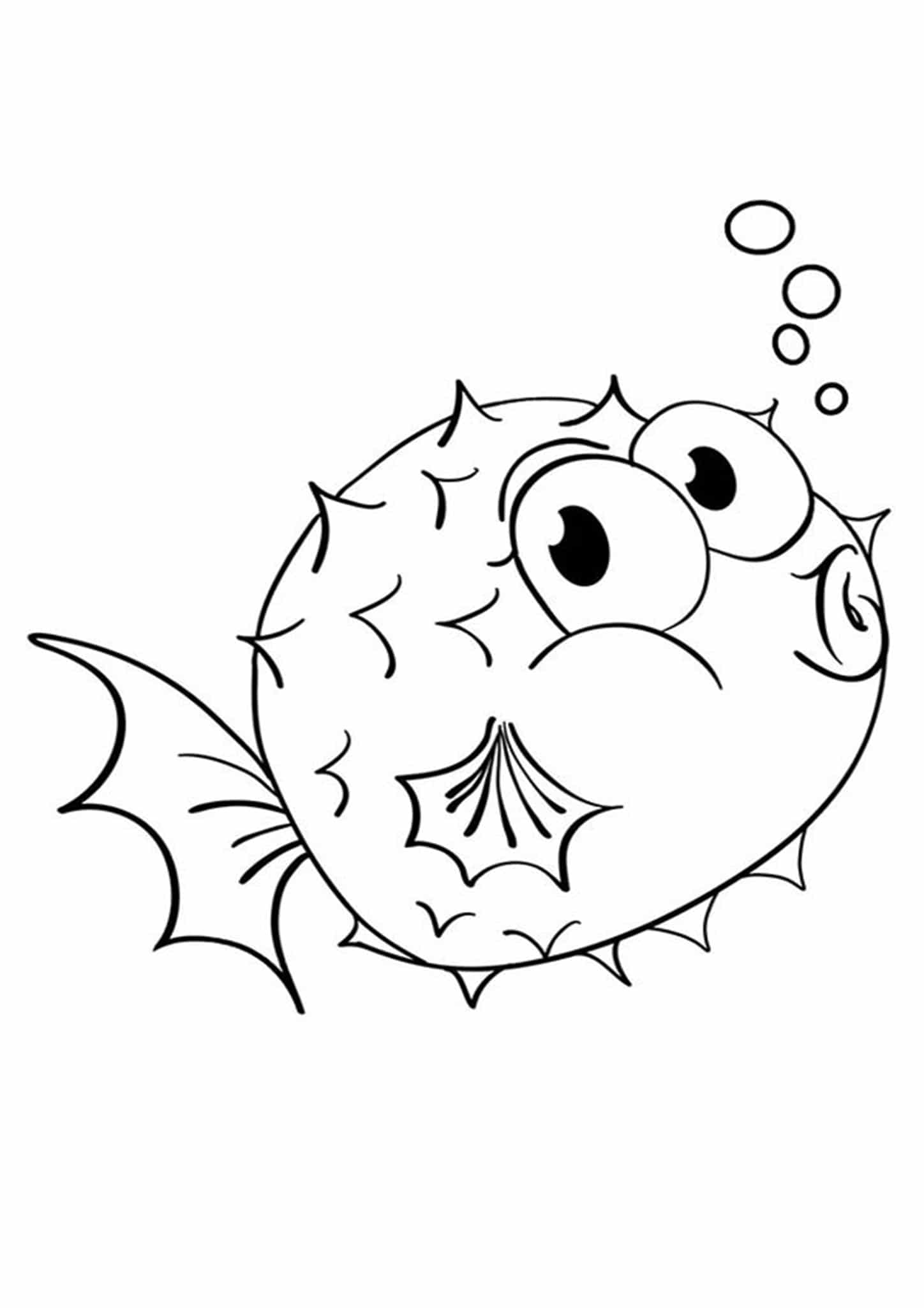 dibujo pez globo colorear