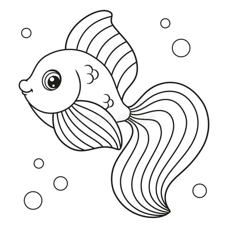 dibujo pez sonriente en el mar colorear