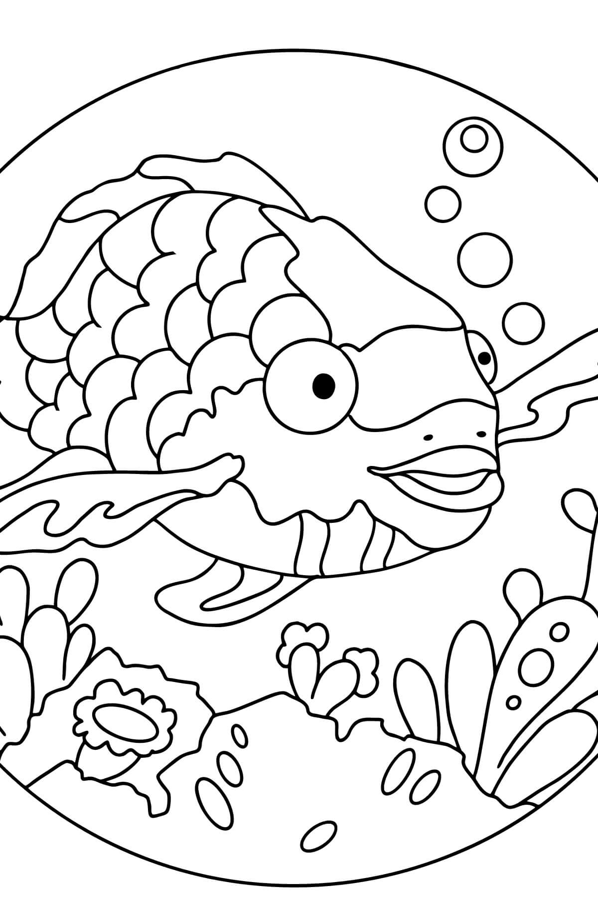 dibujo retrato de pescado colorear