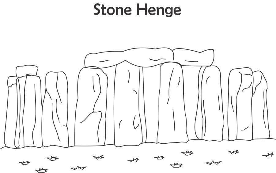 dibujo piedras stonehenge para colorear