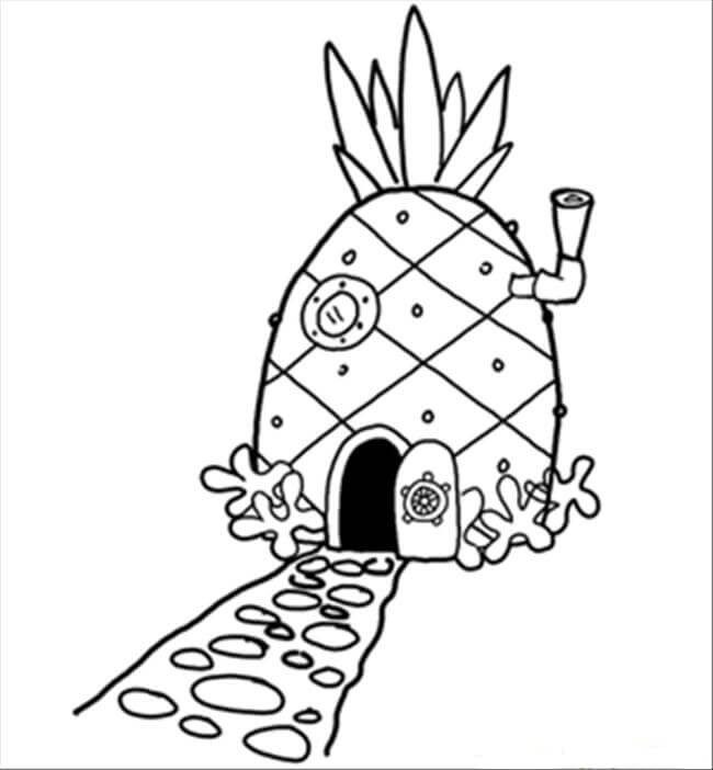 dibujo casa de la pina para colorear