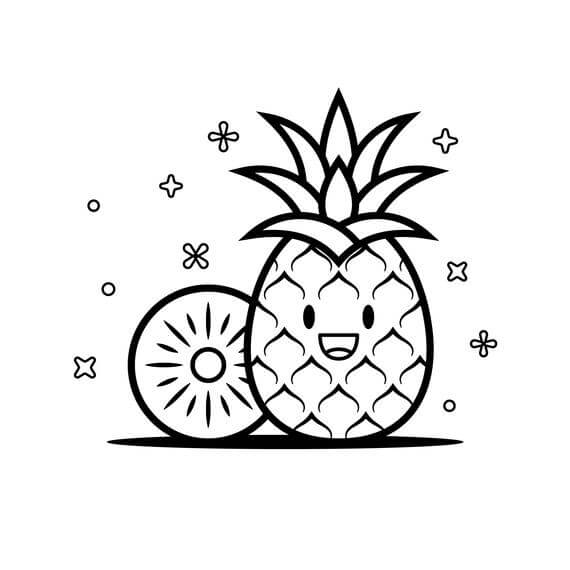 dibujo pina dulce para colorear