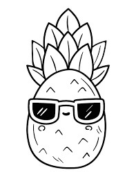 dibujo pina fresca sonriendo para colorear