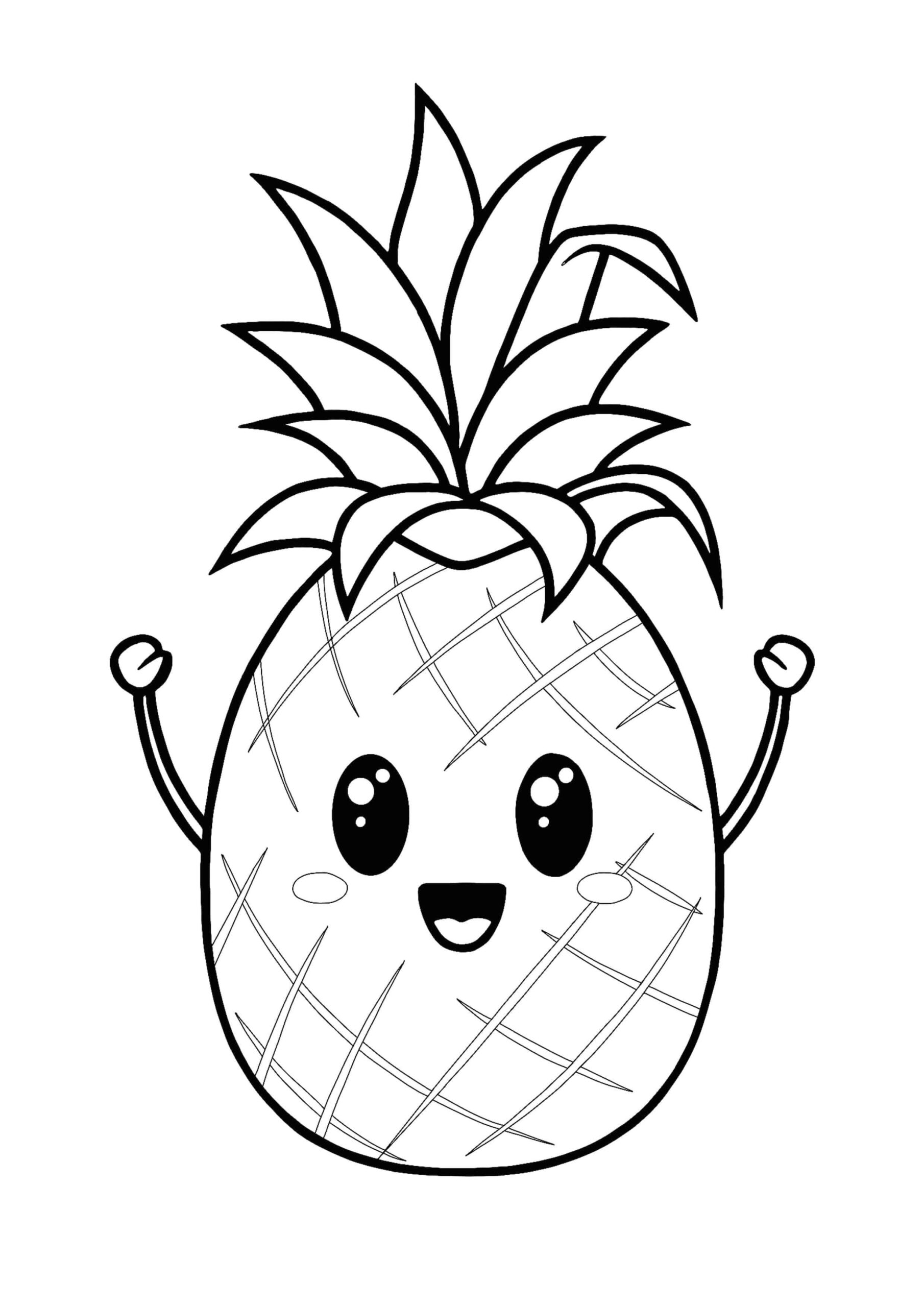 dibujo pina kawaii pdf para colorear