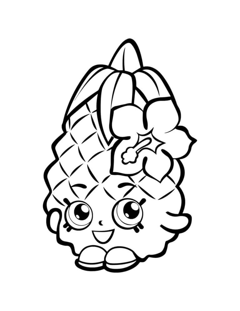 dibujo shopkins de pina para colorear