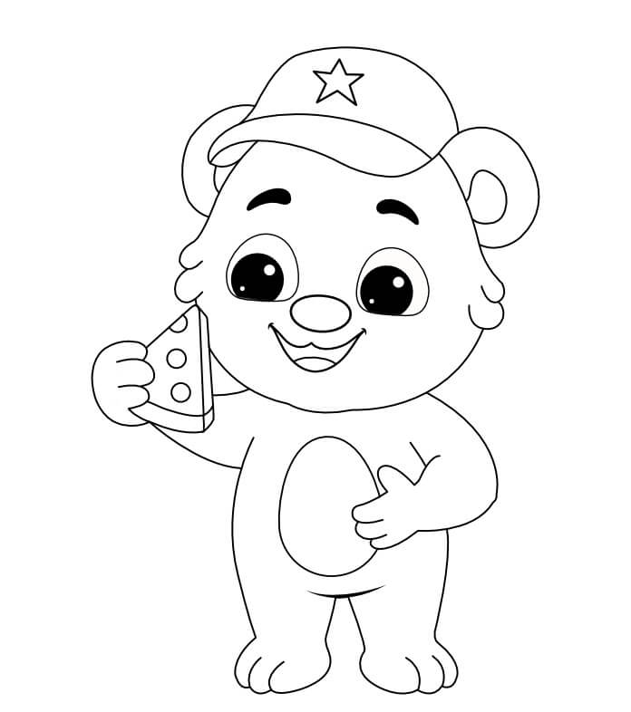 dibujo juguete tenencia pizza para colorear
