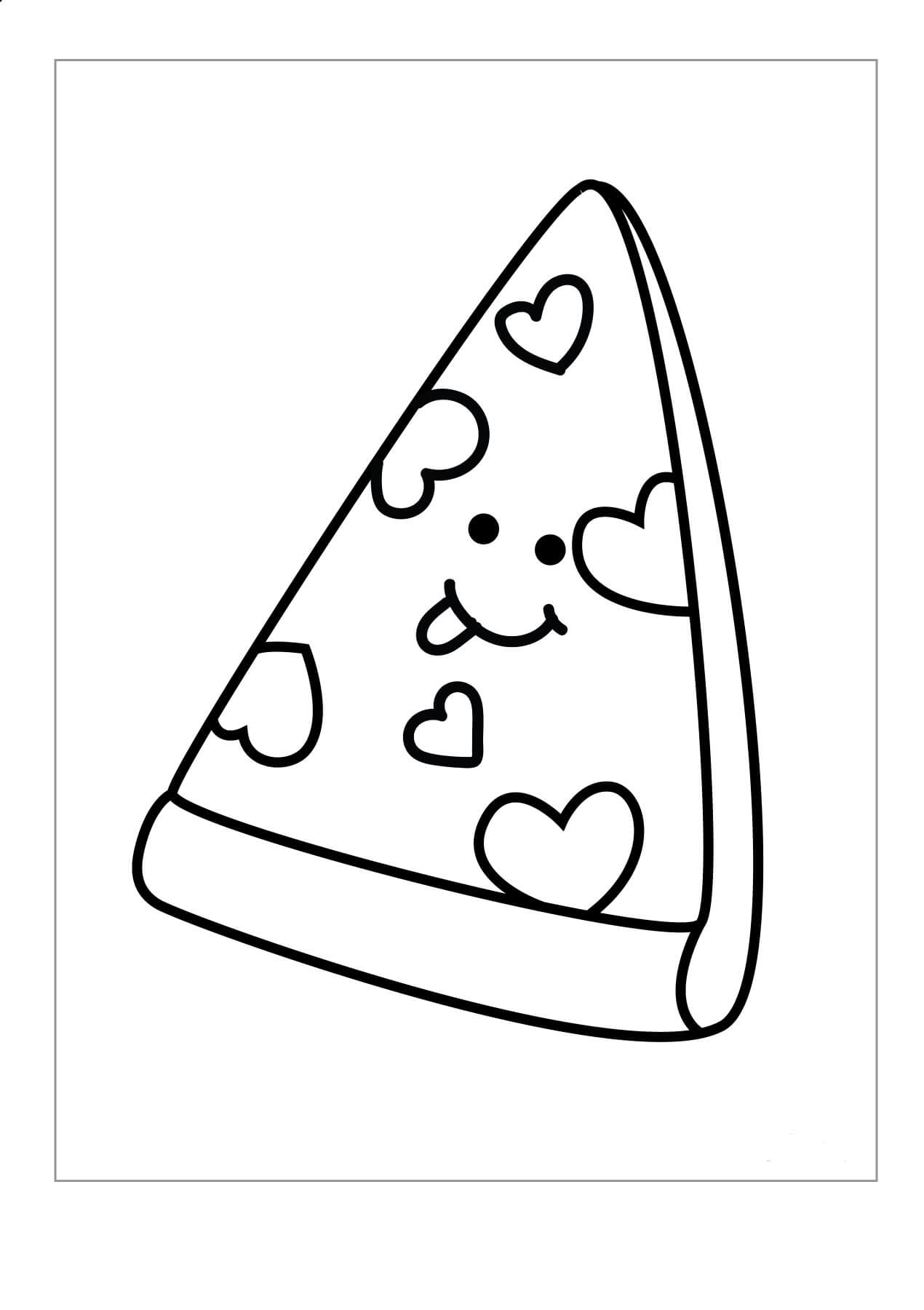 dibujo linda pizza para colorear