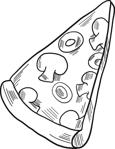dibujo pedazo de pizza para colorear