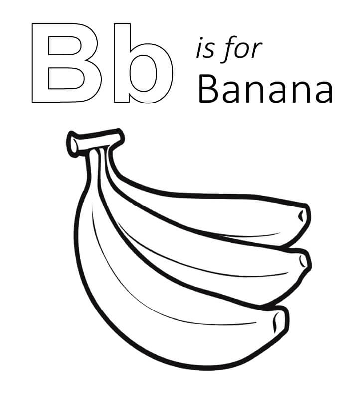 dibujo b es para platano para colorear