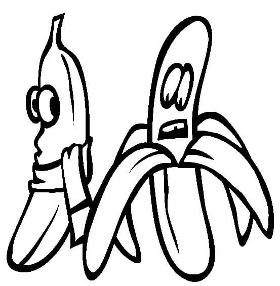 dibujo dos platanos para colorear