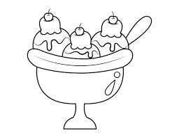 dibujo helado de platano para colorear
