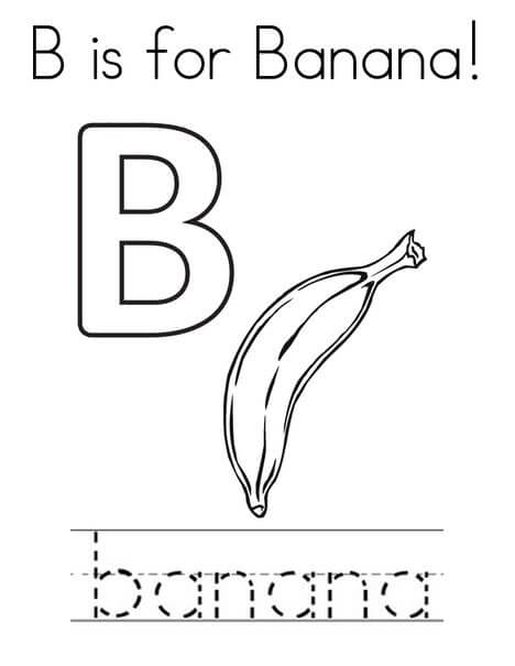 dibujo la letra b es para platano para colorear