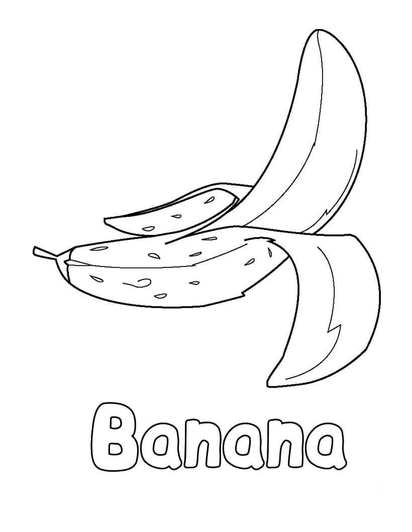 dibujo platano adorable para colorear