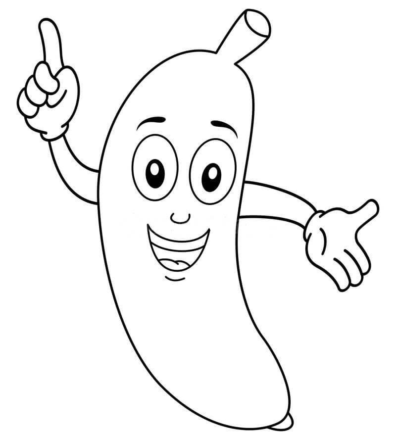 dibujo platano feliz para colorear