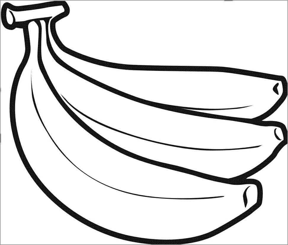 dibujo platano para imprimir y colorear