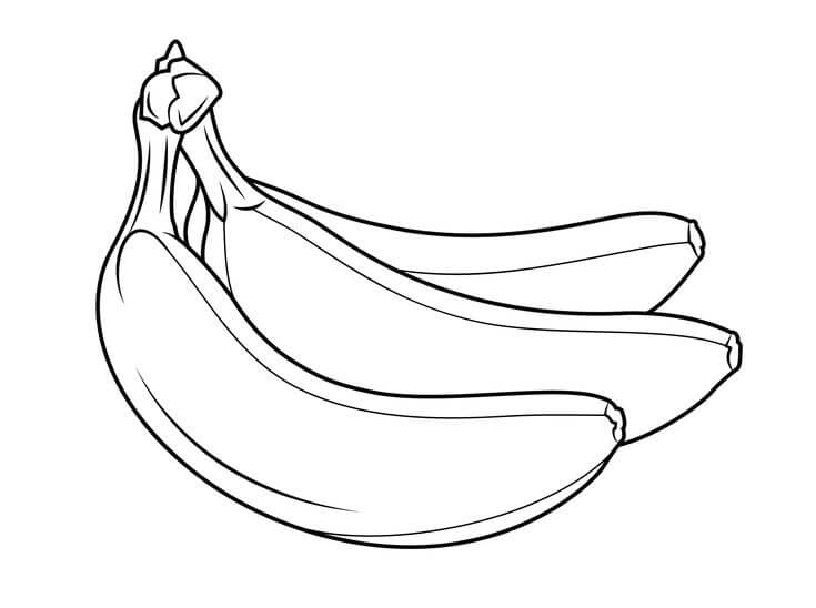 dibujo platano pdf para colorear