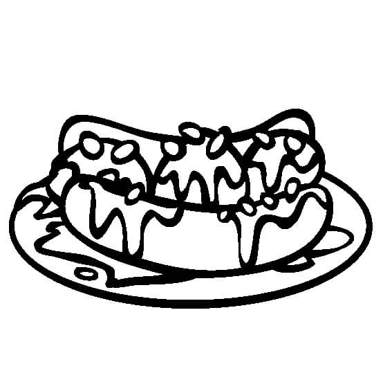 dibujo platano split y pinto para colorear