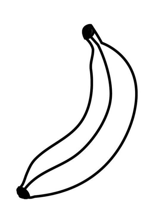 dibujo un platano pelado para colorear