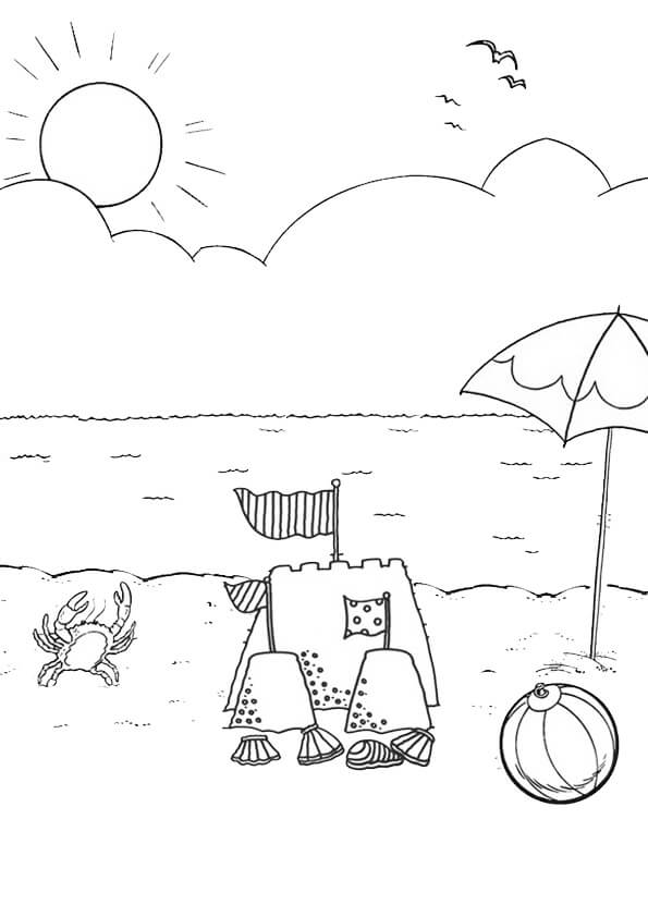 Playa para Colorear