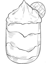 dibujo bebidas de postre para colorear