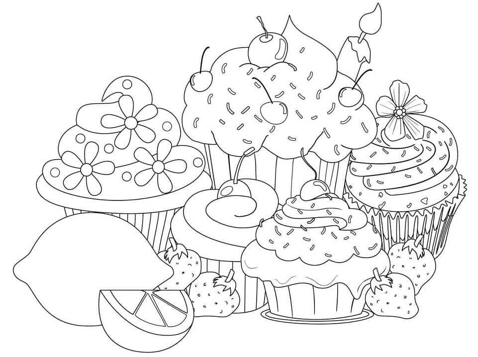 dibujo buen postre para colorear