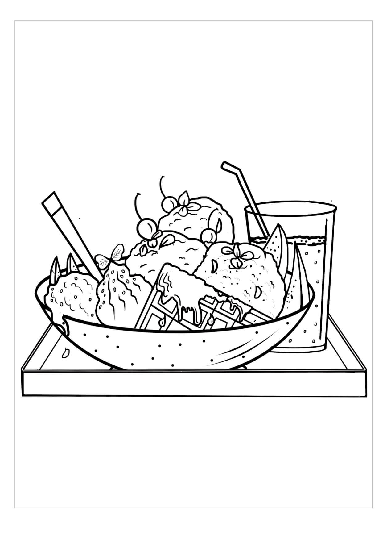 dibujo hermoso postre para colorear