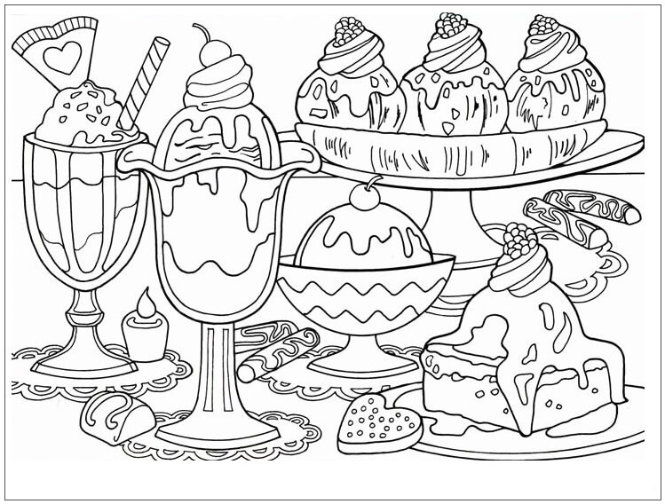 dibujo mejor postre para colorear