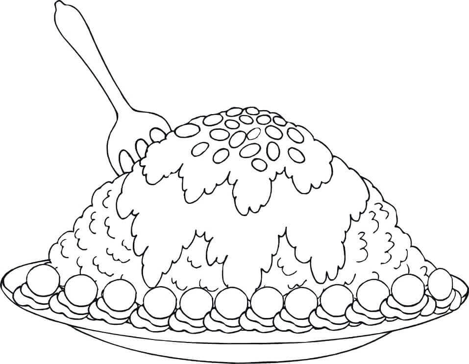 dibujo plato de postre para colorear