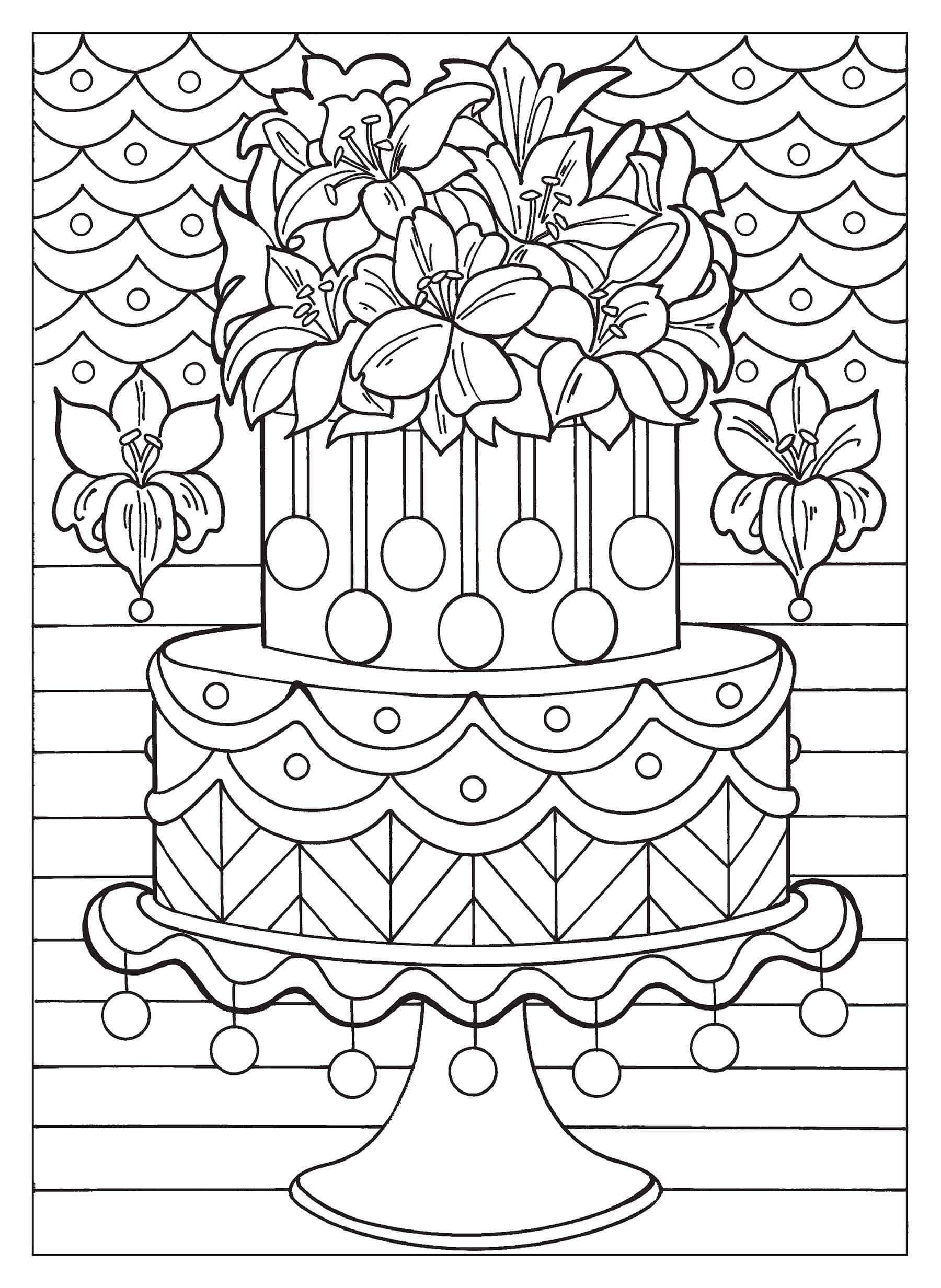 dibujo postre de rosquilla para colorear