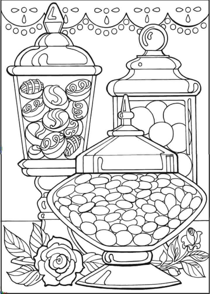 dibujo postre dulce para colorear
