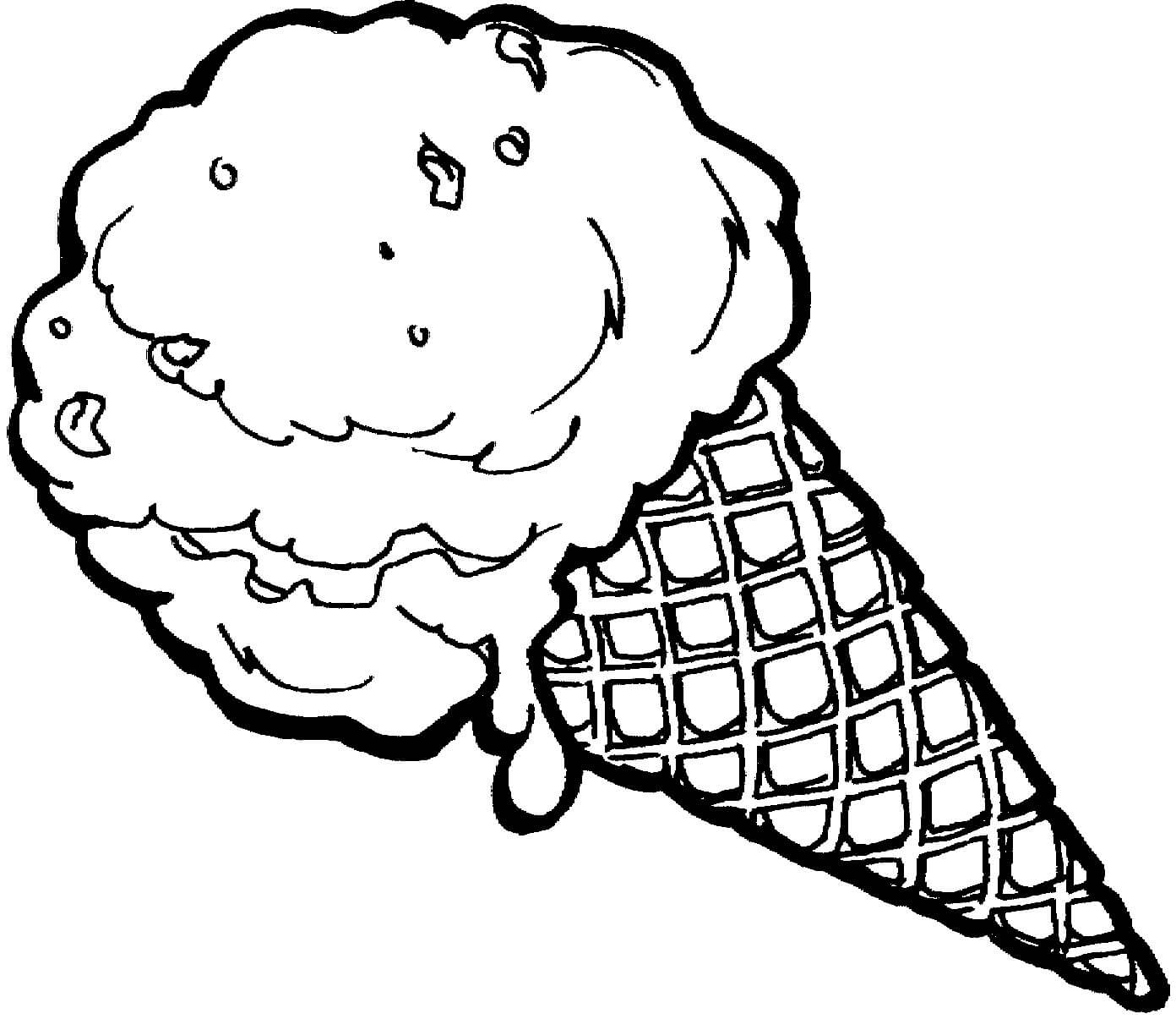 dibujo postre helado pdf para colorear