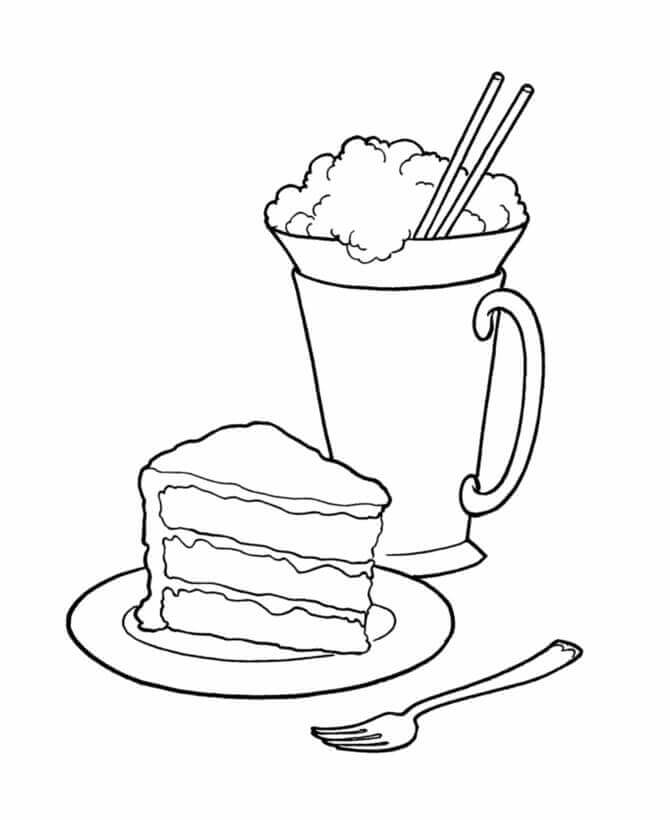 dibujo postre simple para colorear