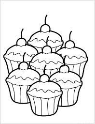 dibujo siete pastel de postre para colorear