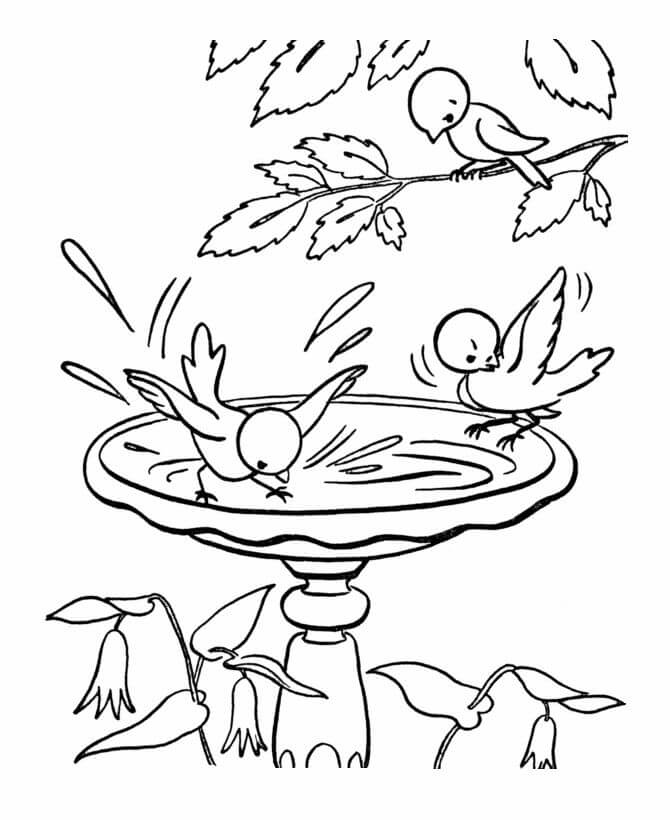 dibujos adorable primavera para colorear