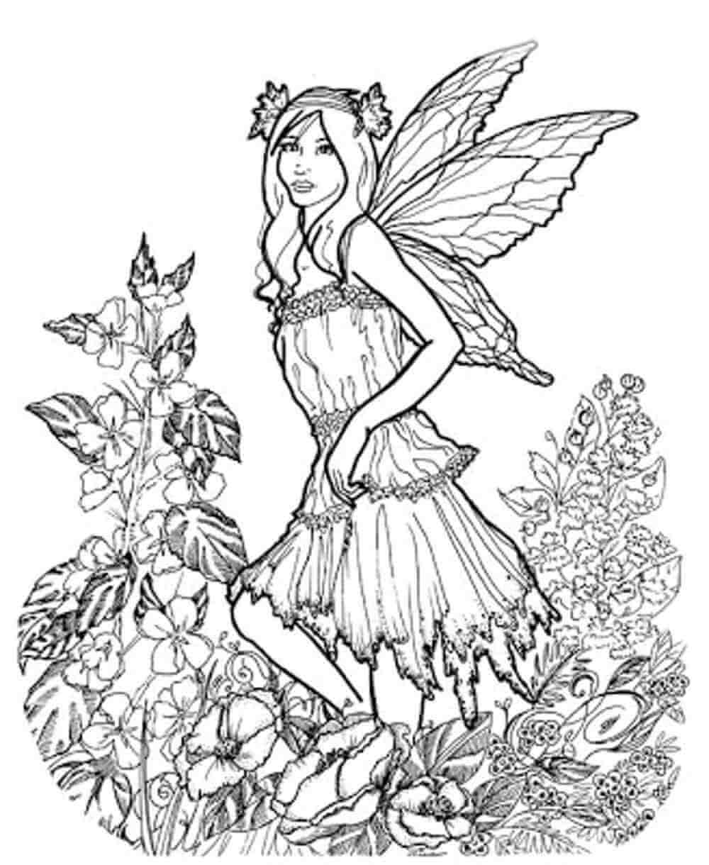 dibujos hada en primavera para colorear