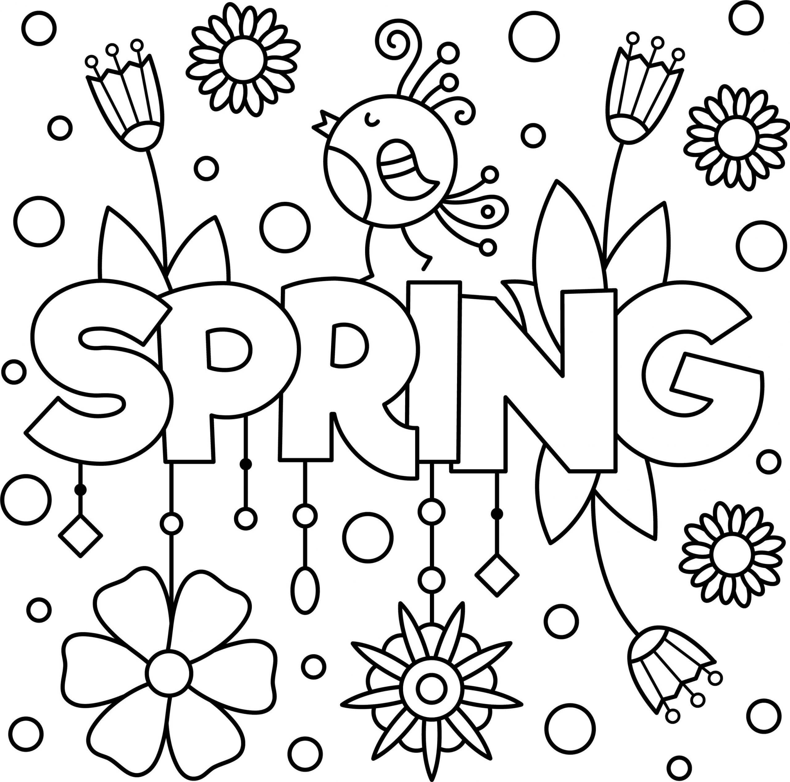 dibujos increible primavera para colorear