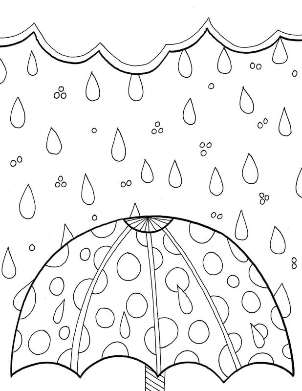 dibujos lluvia en primavera para colorear
