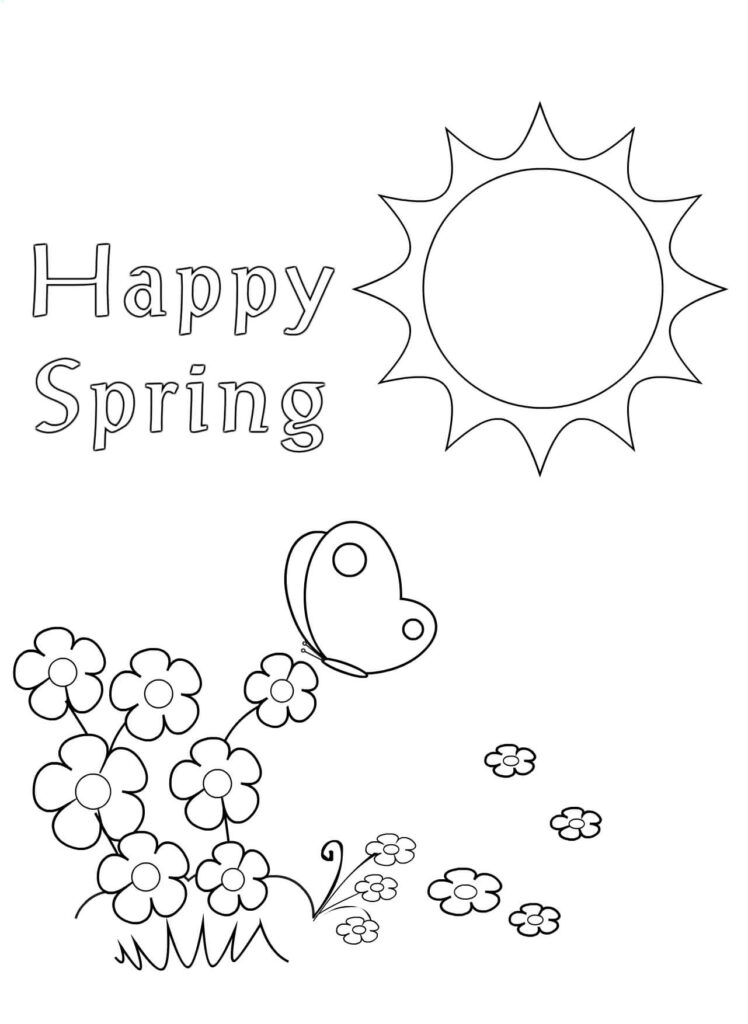 Dibujos Primavera Feliz Para Colorear