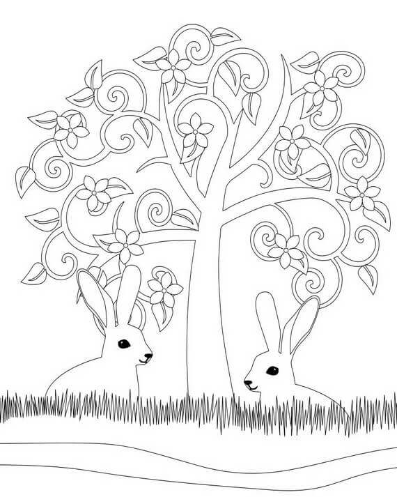 dibujos primavera imprimible para colorear