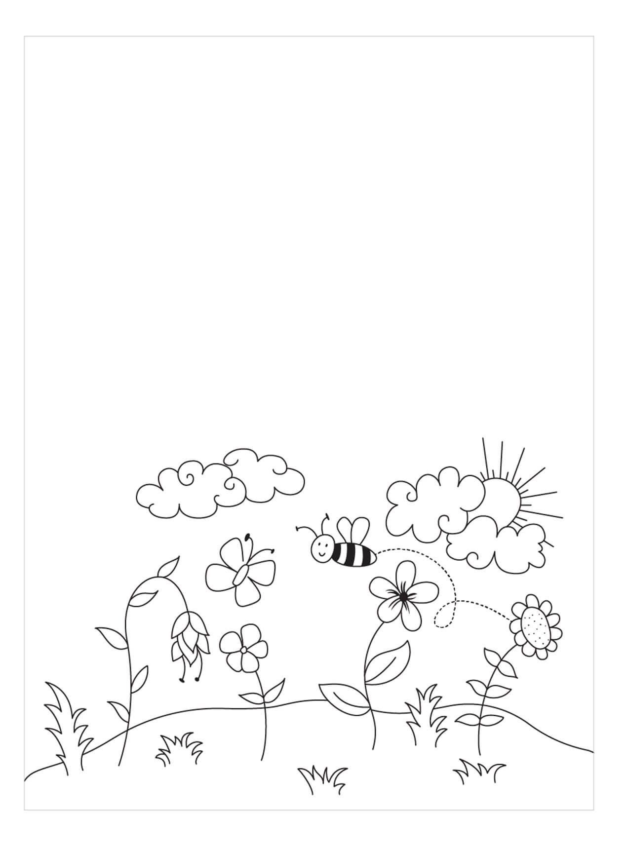 dibujos primavera perfecta para colorear